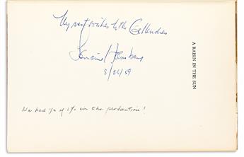 Hansberry, Lorraine (1930-1965) A Raisin in the Sun, inscribed first edition.